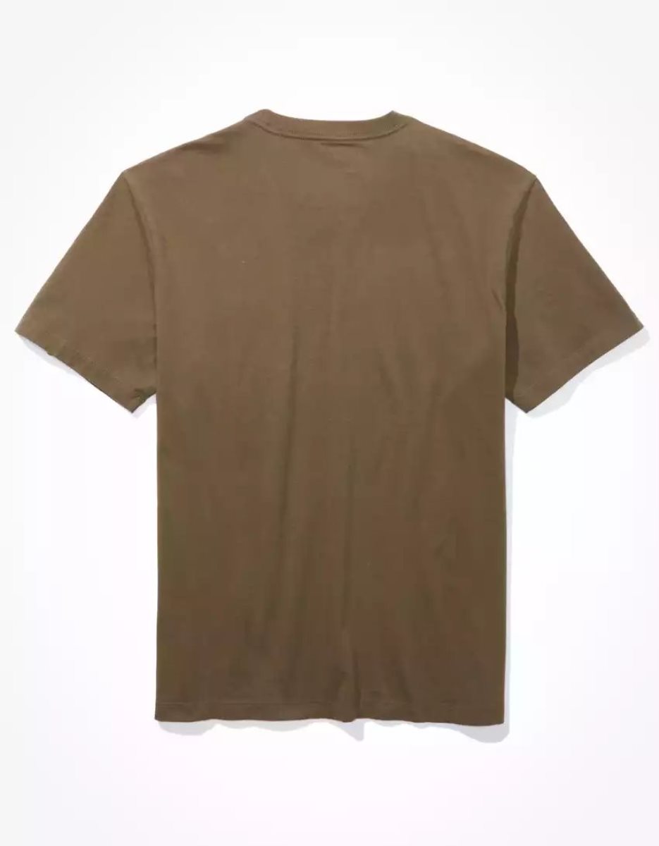 T Shirts American Eagle AE Super Soft Legend Pocket Vert Olive Homme | VUG-33160960